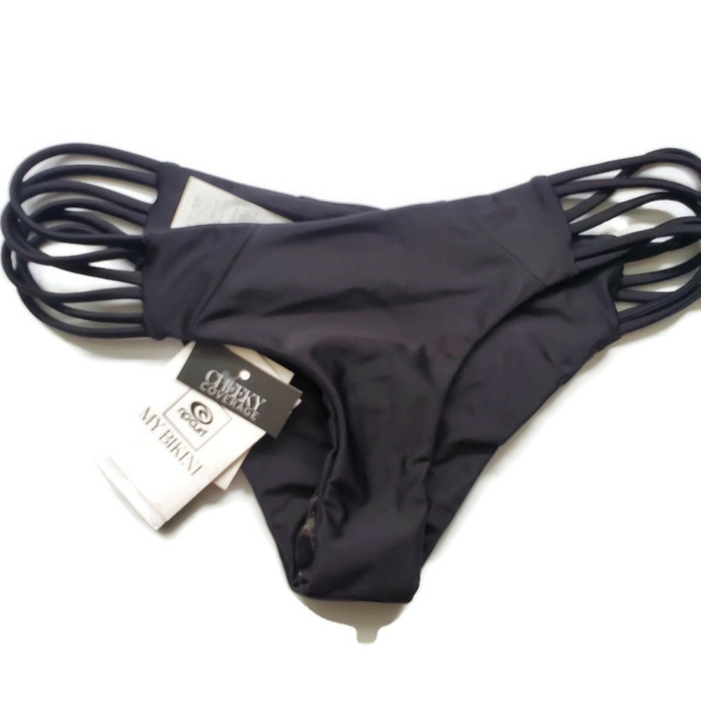 RIPCURL xs Black Surf Designer bikini bottom NWT